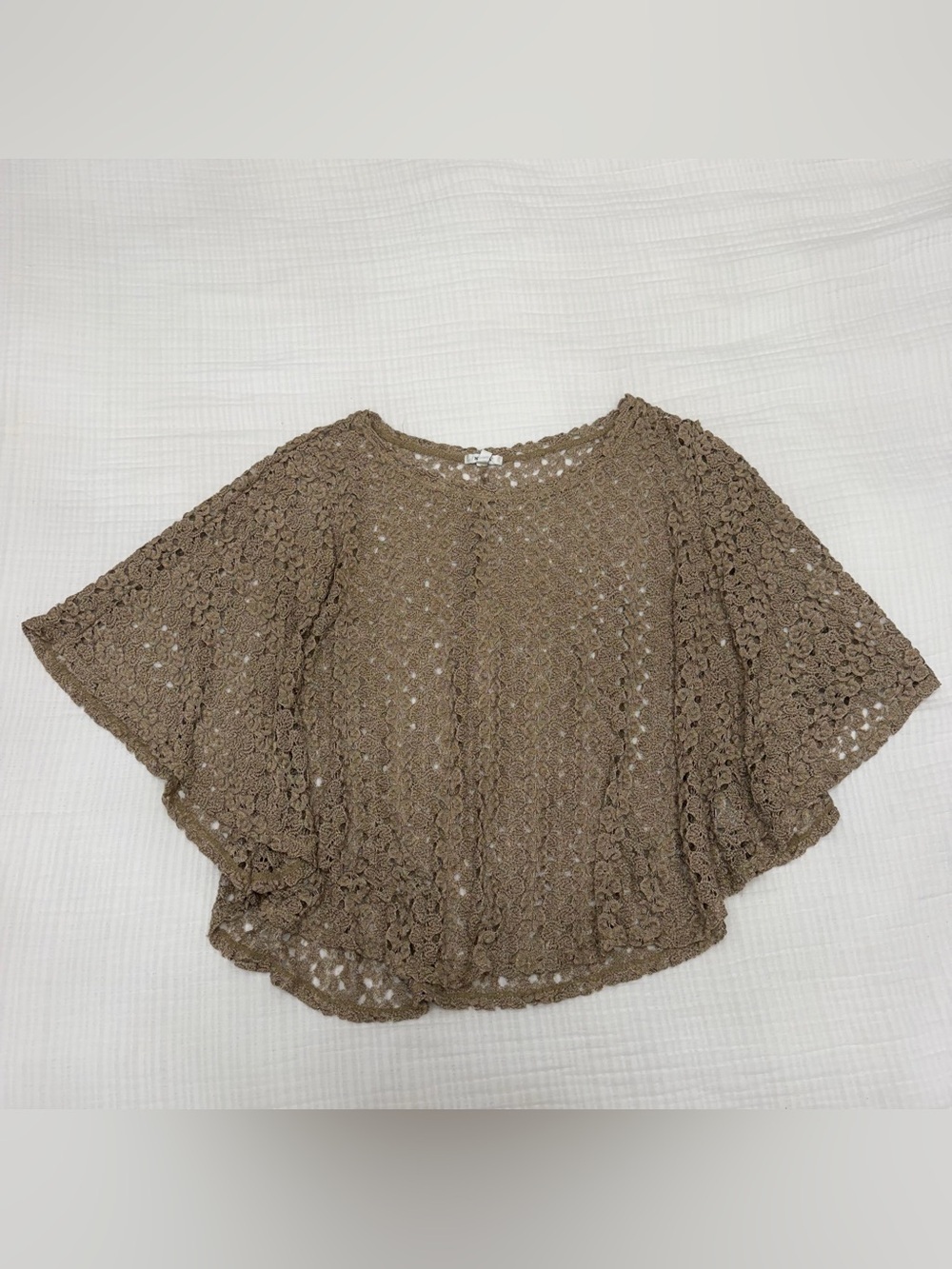 nicola dark gold crochet poncho top